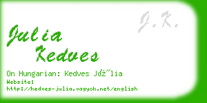 julia kedves business card